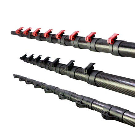 carbon fiber telescopic pole or fiberglass telescopic pole